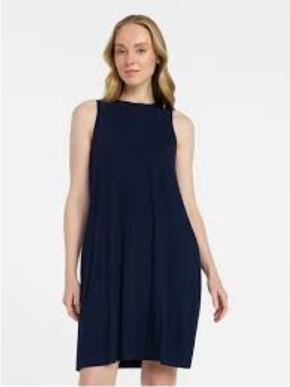 Time & Tru women’s navy blue knit modest swing dress size XS (0-2)